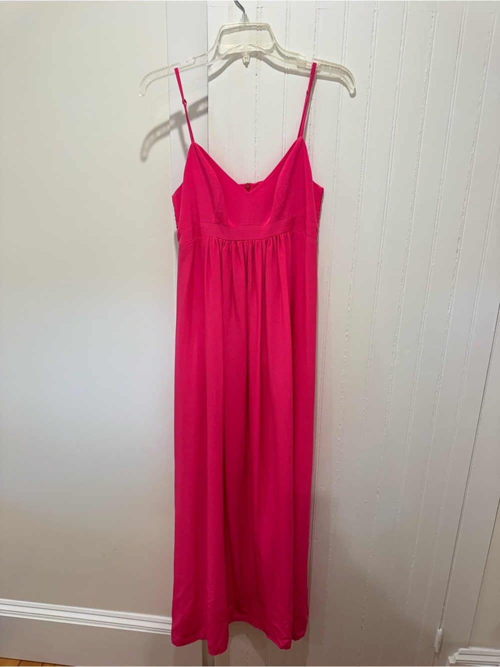 Amanda Uprichard Vibrant Pink V-Neck Spaghetti Strap Dress